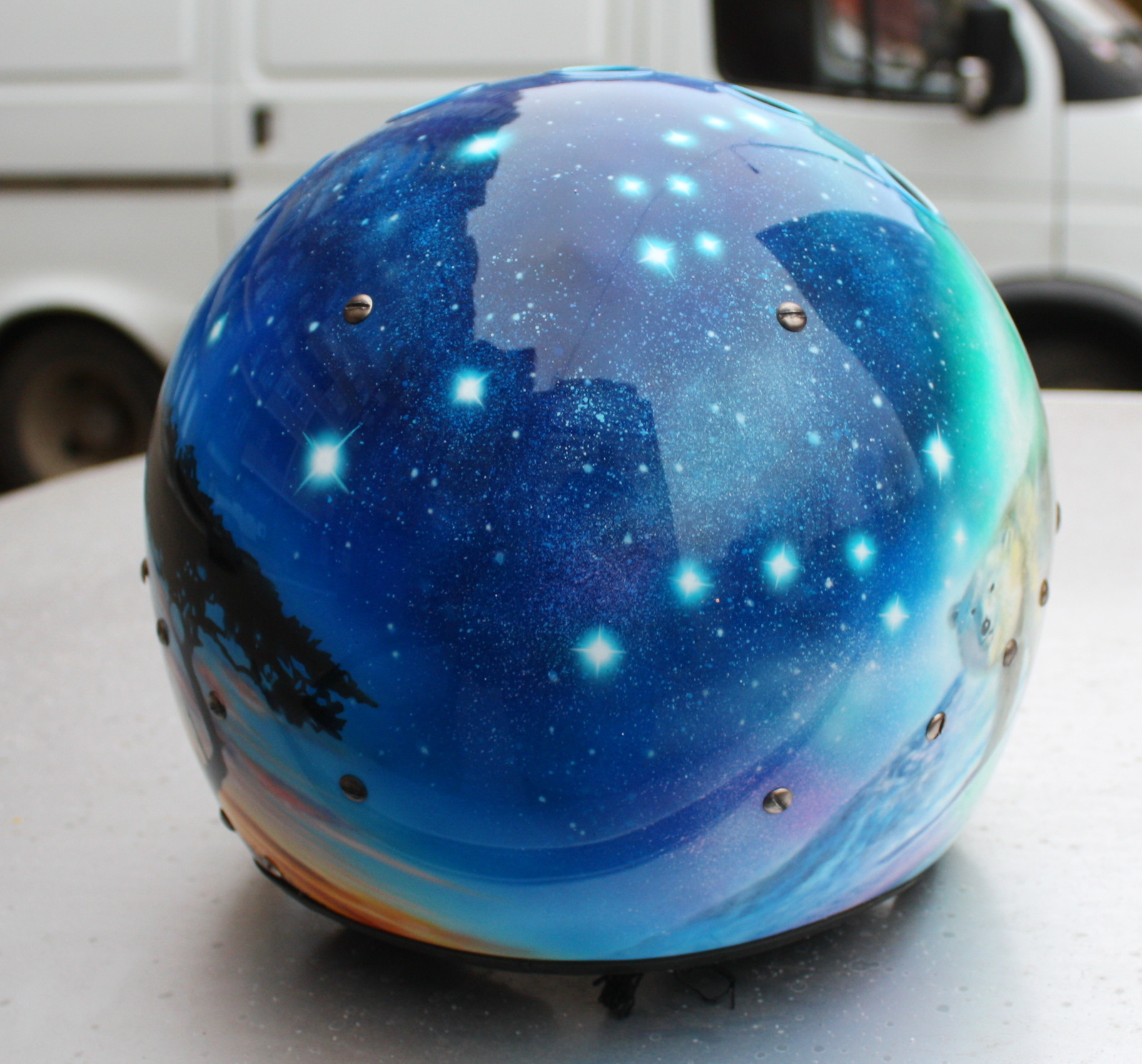 Airbrushing on ZSh-7 Utair - Airbrushing, Airbrushing on the helmet, , Longpost