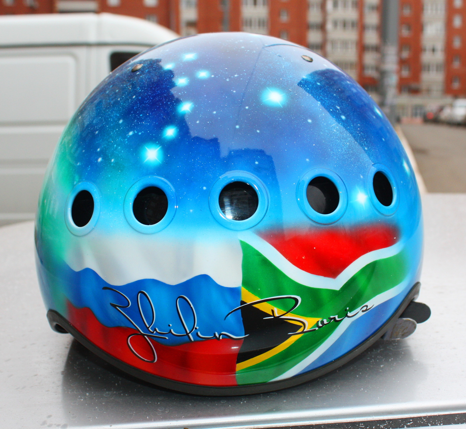 Airbrushing on ZSh-7 Utair - Airbrushing, Airbrushing on the helmet, , Longpost