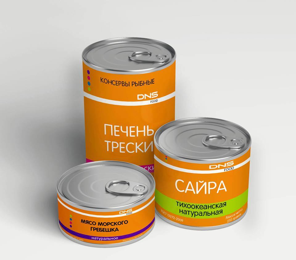 Brand DNS FOOD ® - DNS, April 1, Canned food, Primorsky Krai