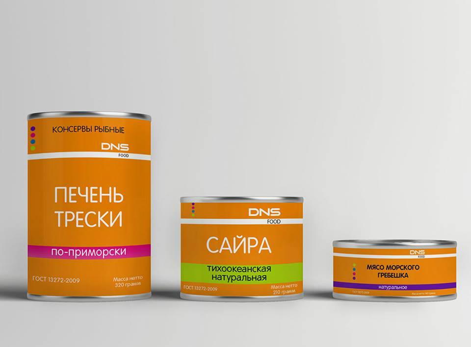 Brand DNS FOOD ® - DNS, April 1, Canned food, Primorsky Krai