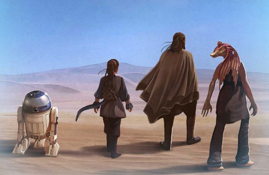 Positive and good-natured Jar Jar Binks - Star Wars, Art, Longpost