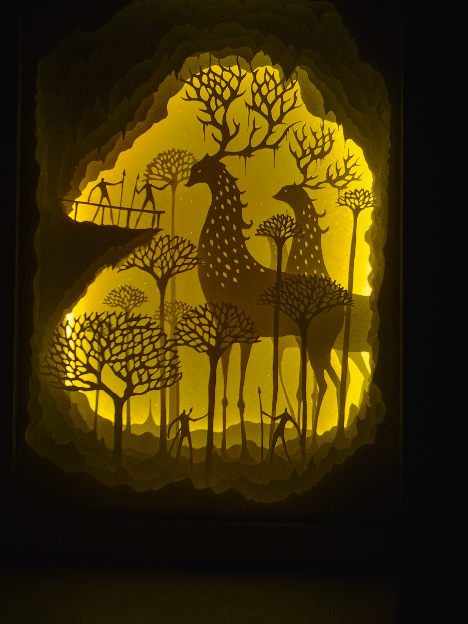 deer lightbox - My, Paperlightbox, Lightbox, With your own hands, Deer, Longpost, Deer