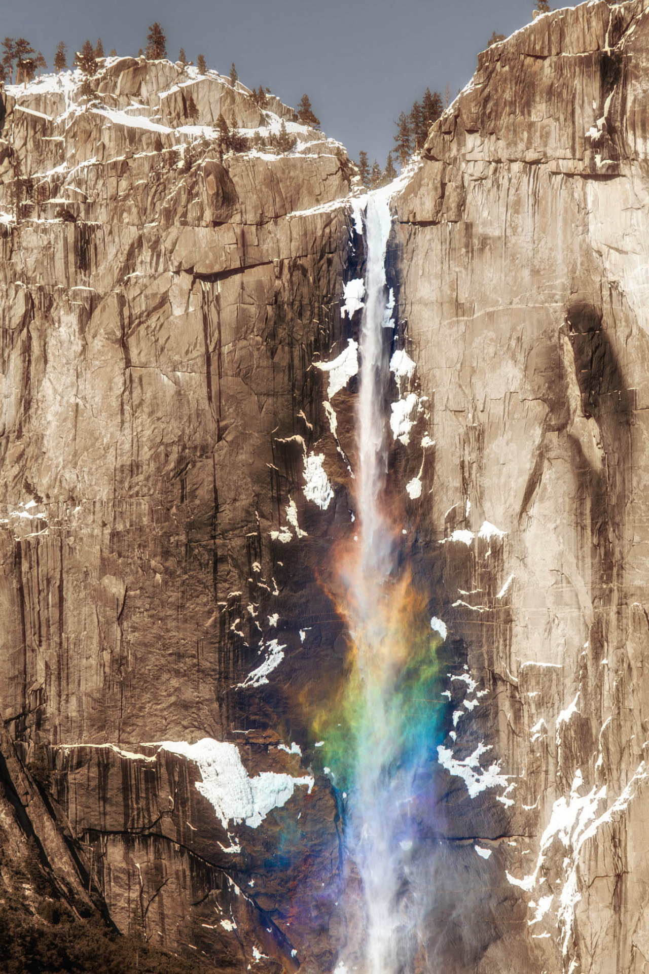 Water down the flying post. - The photo, Waterfall, The rocks, The mountains, Water, Forest, Nature, Longpost, GIF