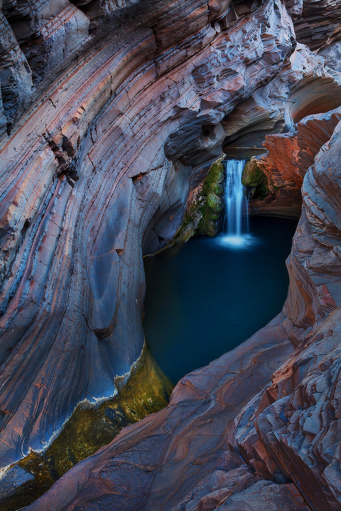 Water down the flying post. - The photo, Waterfall, The rocks, The mountains, Water, Forest, Nature, Longpost, GIF