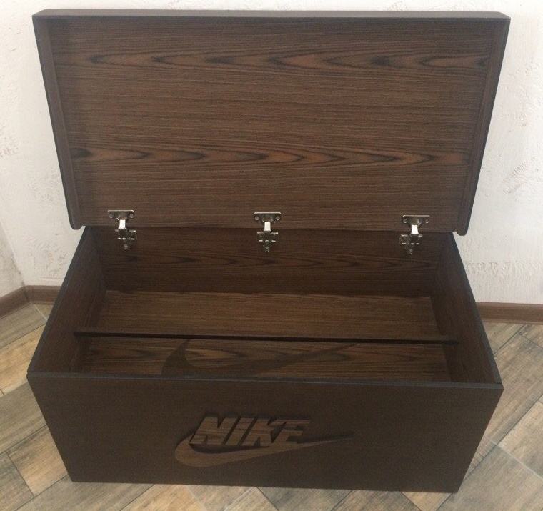 NIKE style shoe storage box - My, , Nike, Handmade, Handmade, With your own hands, Furniture, Exclusive, Shoes, Longpost