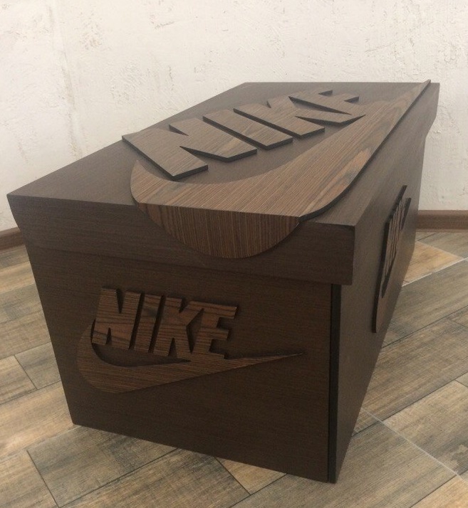 NIKE style shoe storage box - My, , Nike, Handmade, Handmade, With your own hands, Furniture, Exclusive, Shoes, Longpost