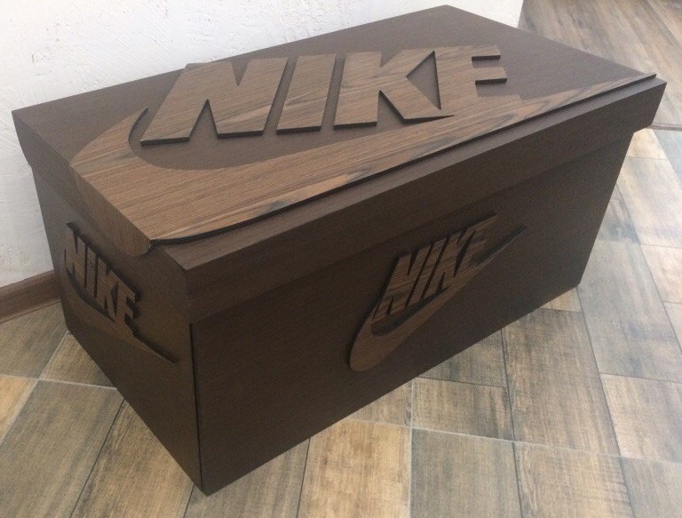 NIKE style shoe storage box - My, , Nike, Handmade, Handmade, With your own hands, Furniture, Exclusive, Shoes, Longpost