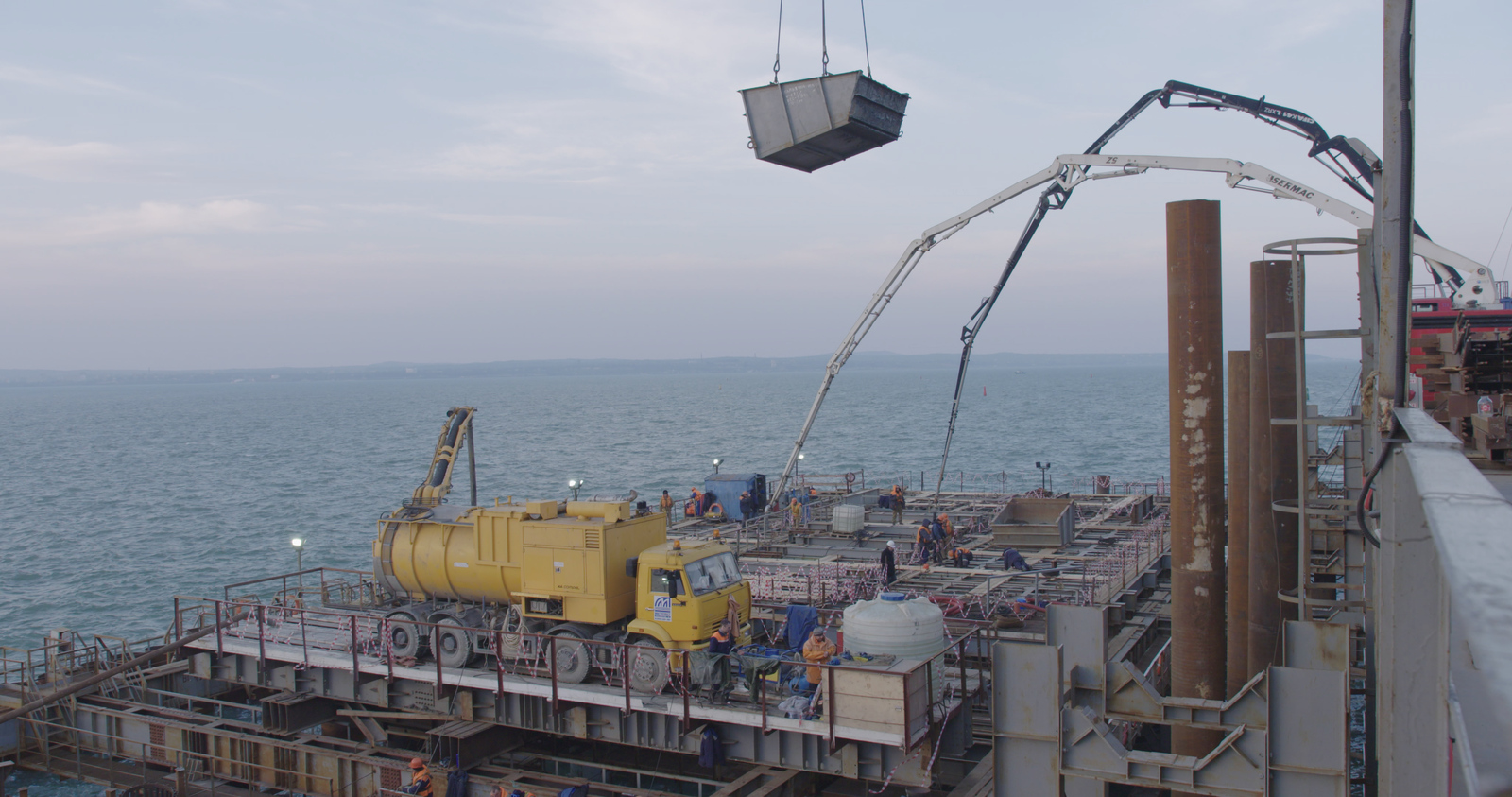 CONCRETING OF THE FAIRVATER SUPPORT OF THE KRYMSKY BRIDGE HAS STARTED - Kerch bridge, Bridge, Crimea, Russia, Building, The photo, Text, Longpost, Crimean bridge