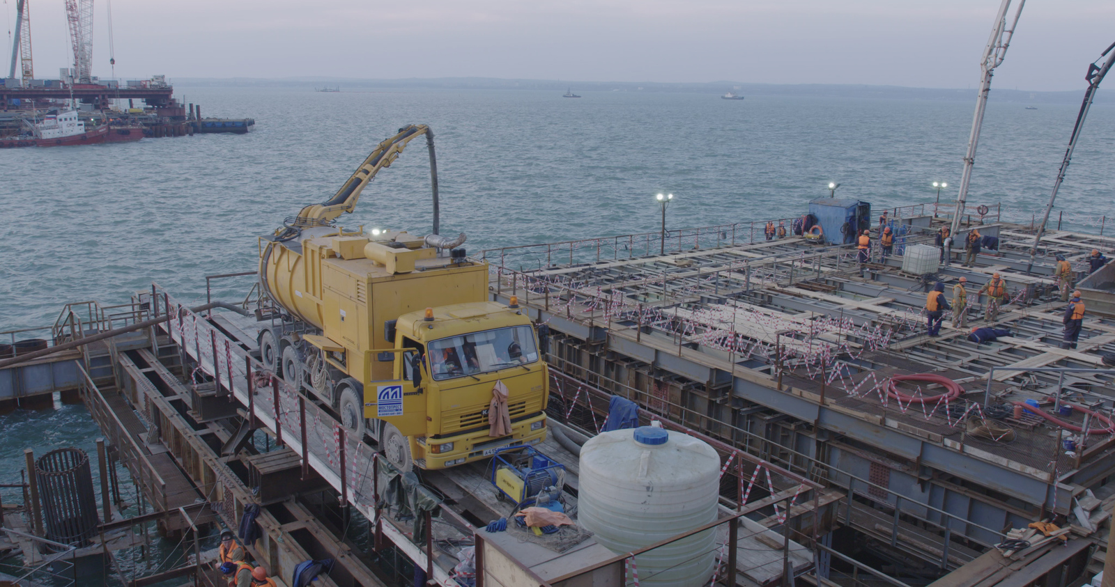 CONCRETING OF THE FAIRVATER SUPPORT OF THE KRYMSKY BRIDGE HAS STARTED - Kerch bridge, Bridge, Crimea, Russia, Building, The photo, Text, Longpost, Crimean bridge