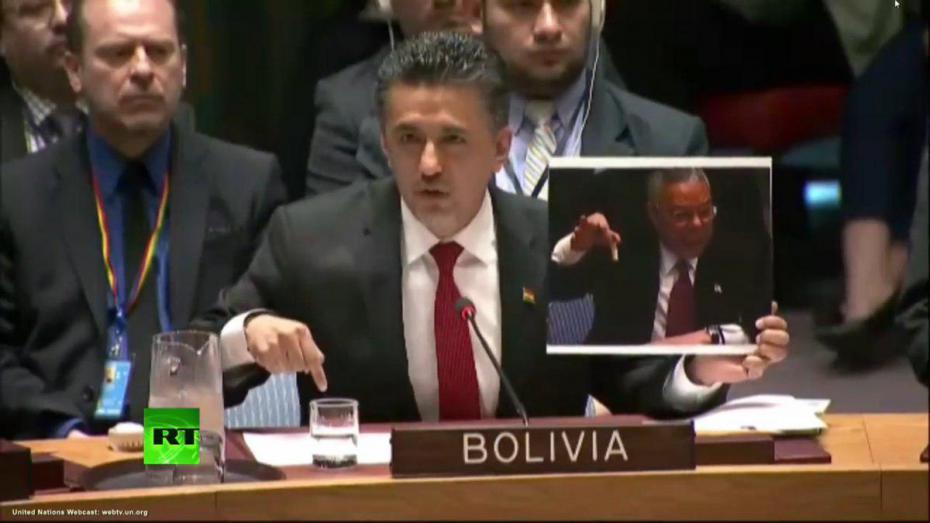 Bolivia at the UN Security Council - Syria, Russia, Colin Powell, Test tube, USA, Empire of evil, Politics