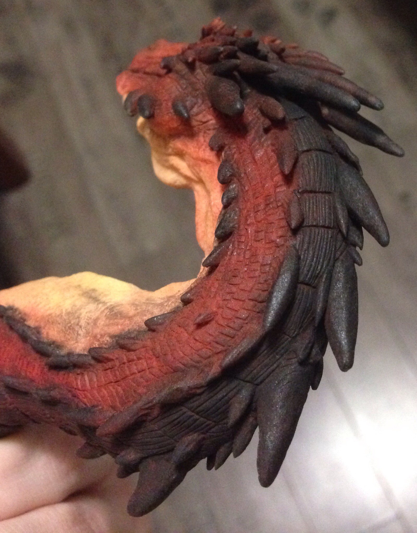 plastic dragon - My, The Dragon, Smaug, Polymer clay, Fimo, Statuette, Figurine, Figurines, Red Dragon, Longpost