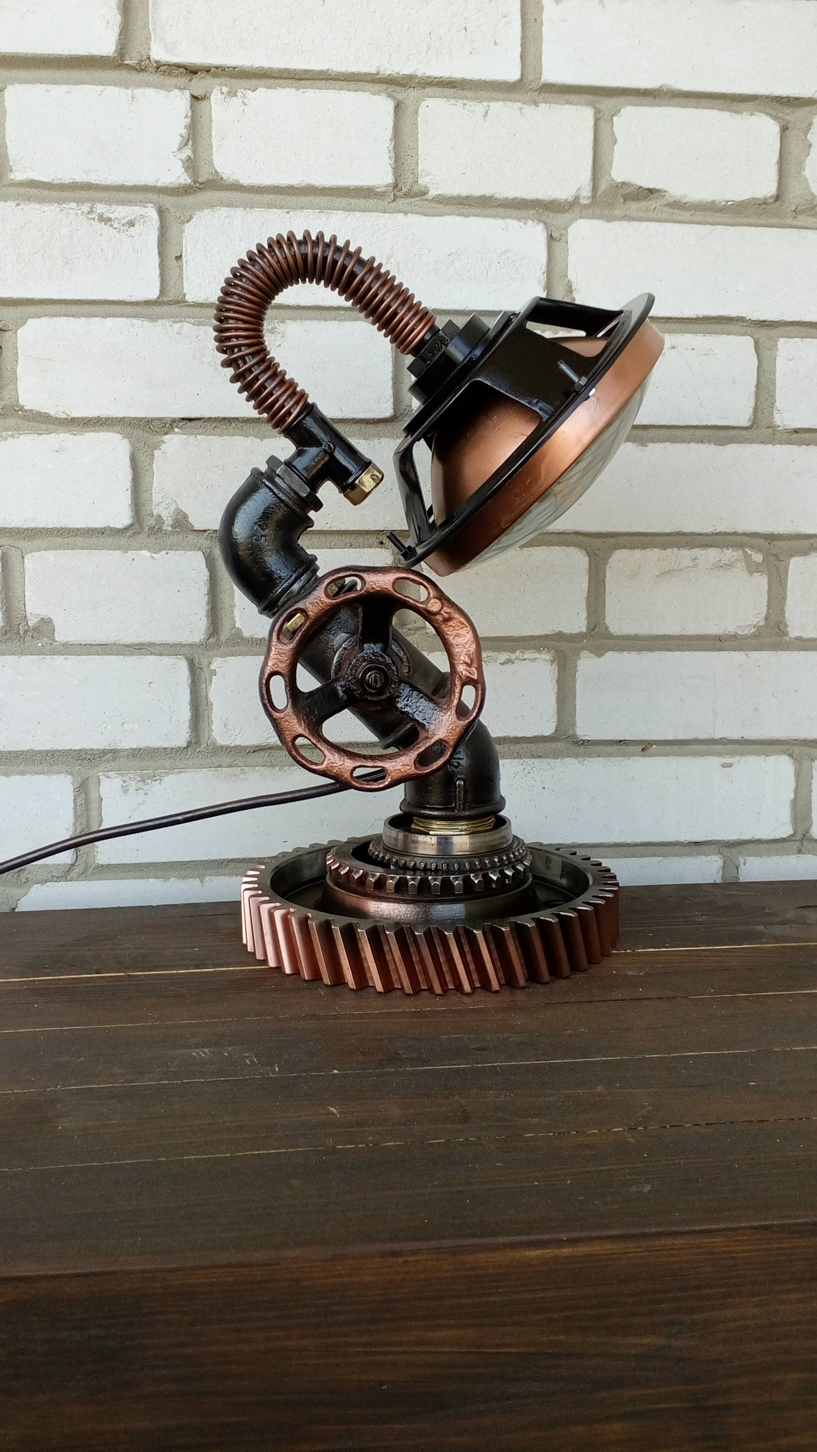 Steampunk table lamp - My, Steampunk, Лампа, Board games, Lamp, Longpost