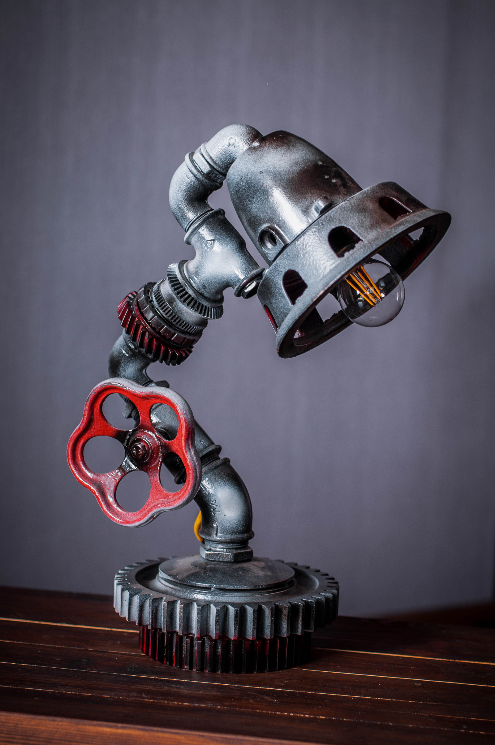 Steampunk table lamp - My, Steampunk, Лампа, Board games, Lamp, Longpost