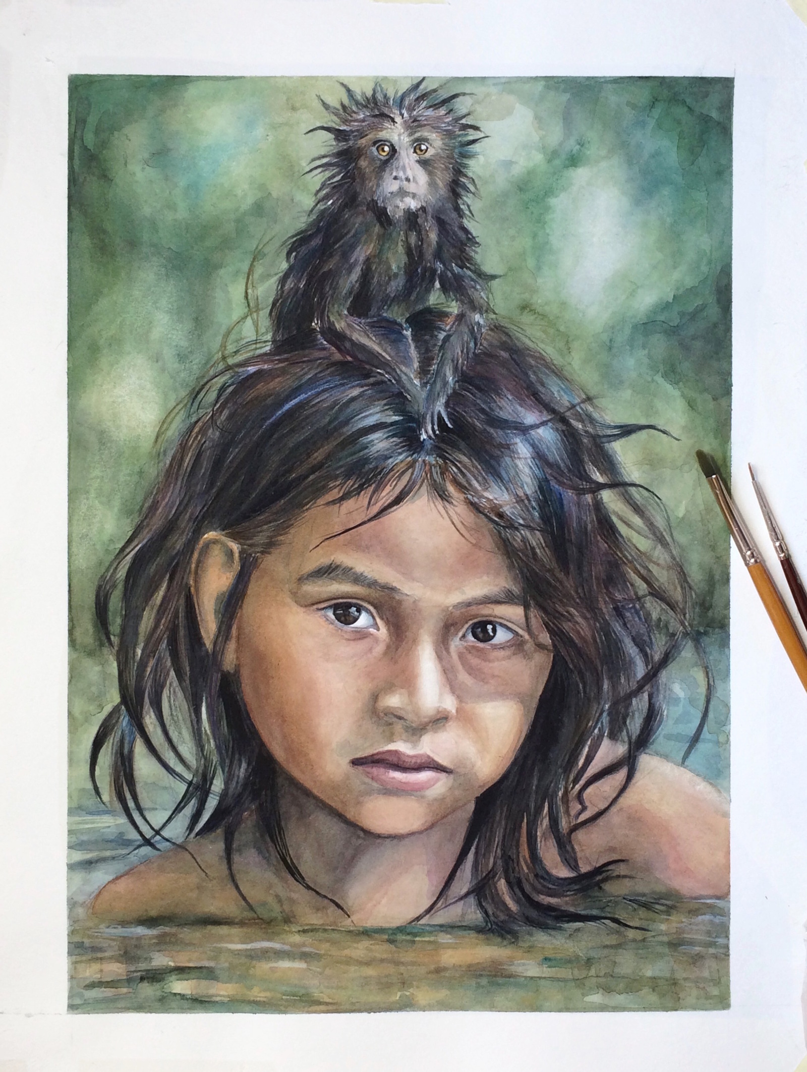 Faces of the world. Peru - My, Art, Watercolor, Portrait, Travels, Longpost