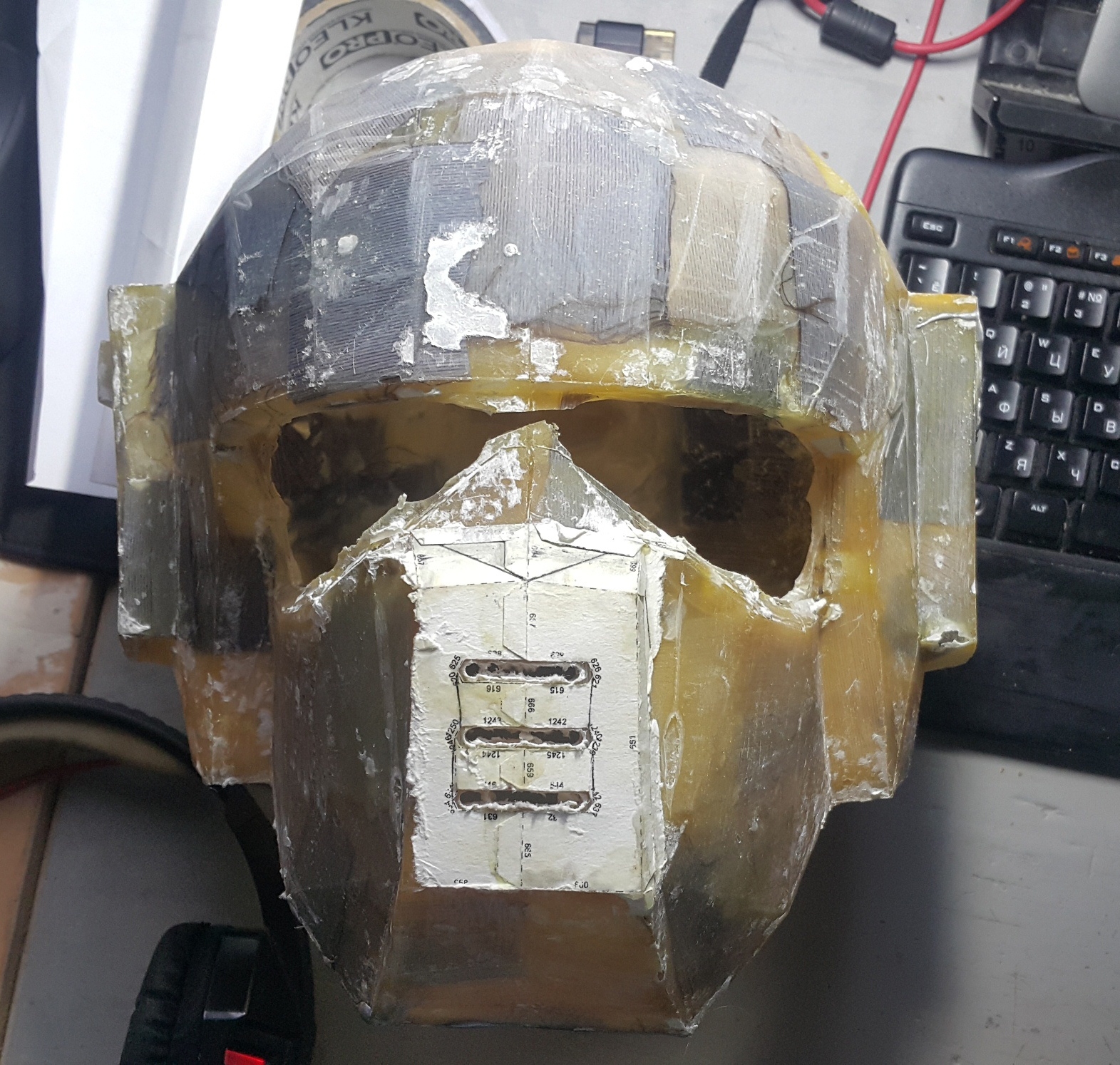 Do-it-yourself kasrkin helmet. - My, Pepakura, Papercraft, With your own hands, Warhammer 40k, Helmet, Longpost, Craft