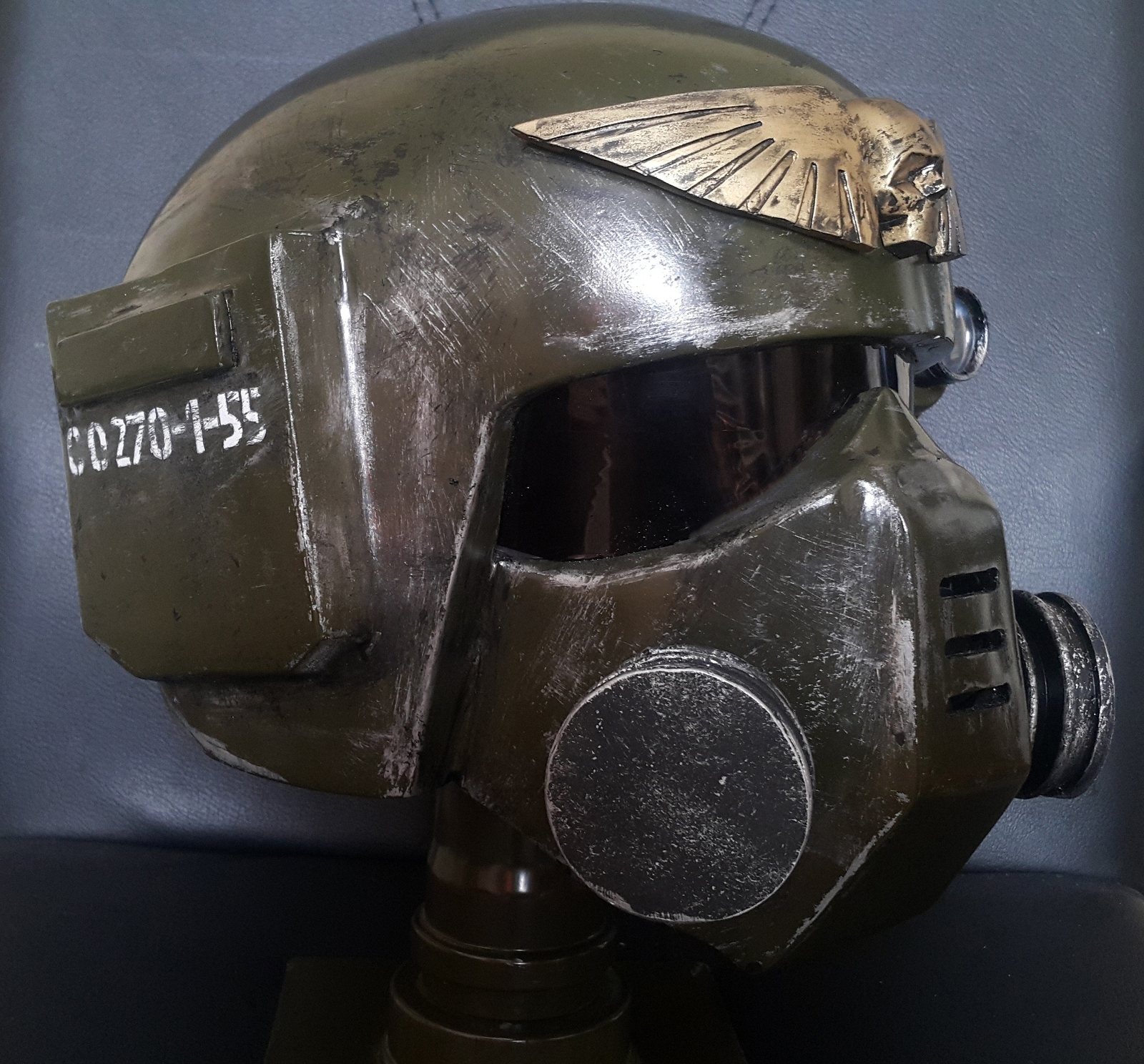 Do-it-yourself kasrkin helmet. - My, Pepakura, Papercraft, With your own hands, Warhammer 40k, Helmet, Longpost, Craft, GIF