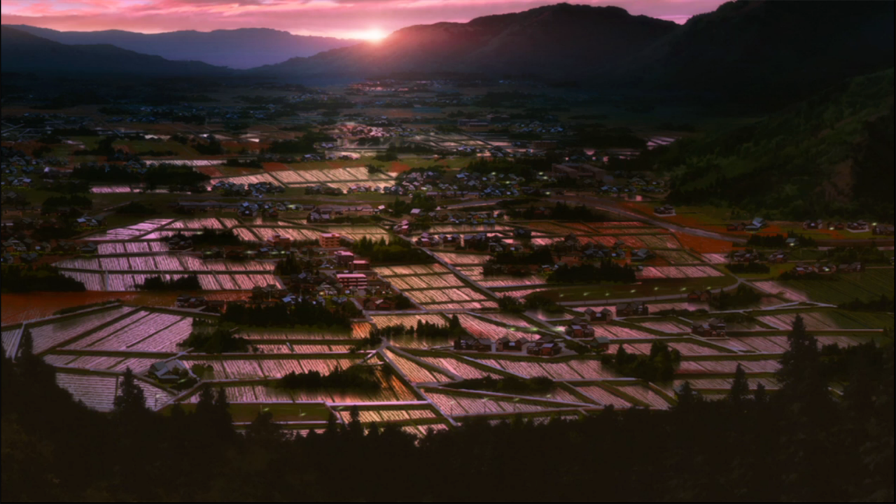 Backgrounds from the anime Another (2012) - My, Other, Another, Anime, Sunset, Background