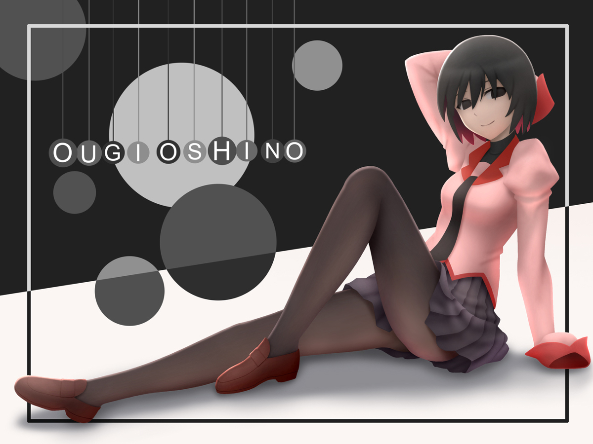 Needs no introduction... - Anime, Anime art, Ougi Oshino, Monogatari series, Art, Siraha