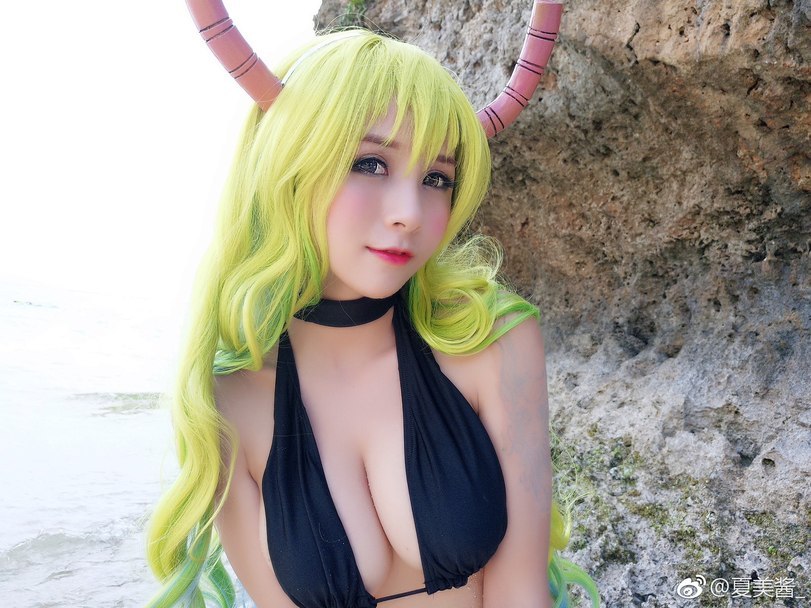 Quetzalcoatl (Kobayashi-san Chi no Maid Dragon) - NSFW, Boobs, GIF, Anime, Cosplay, Kobayashi-san chi no maidragon, Longpost, Lucoa