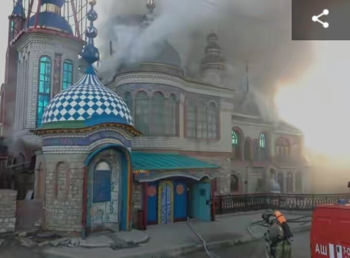 Temple of All Religions burns in Kazan - news, Kazan, Religion, Fire, Incident, Temple