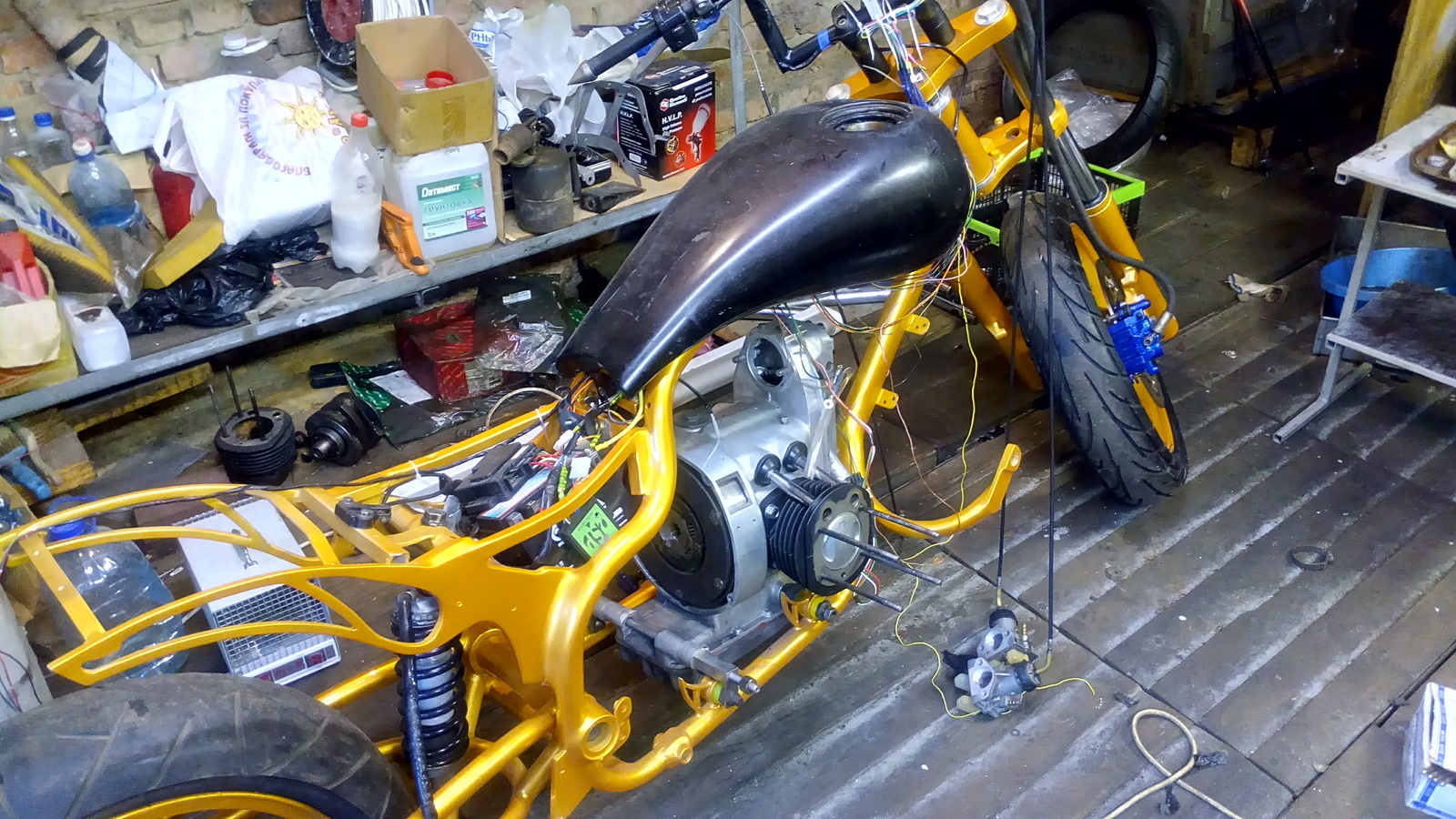 Hi all! I can’t resist and still I’m writing a post about an unfinished motorcycle. - My, Moto, Custom, , , Motorcycles, Bike, With your own hands, Garage, Video, Longpost, Customization