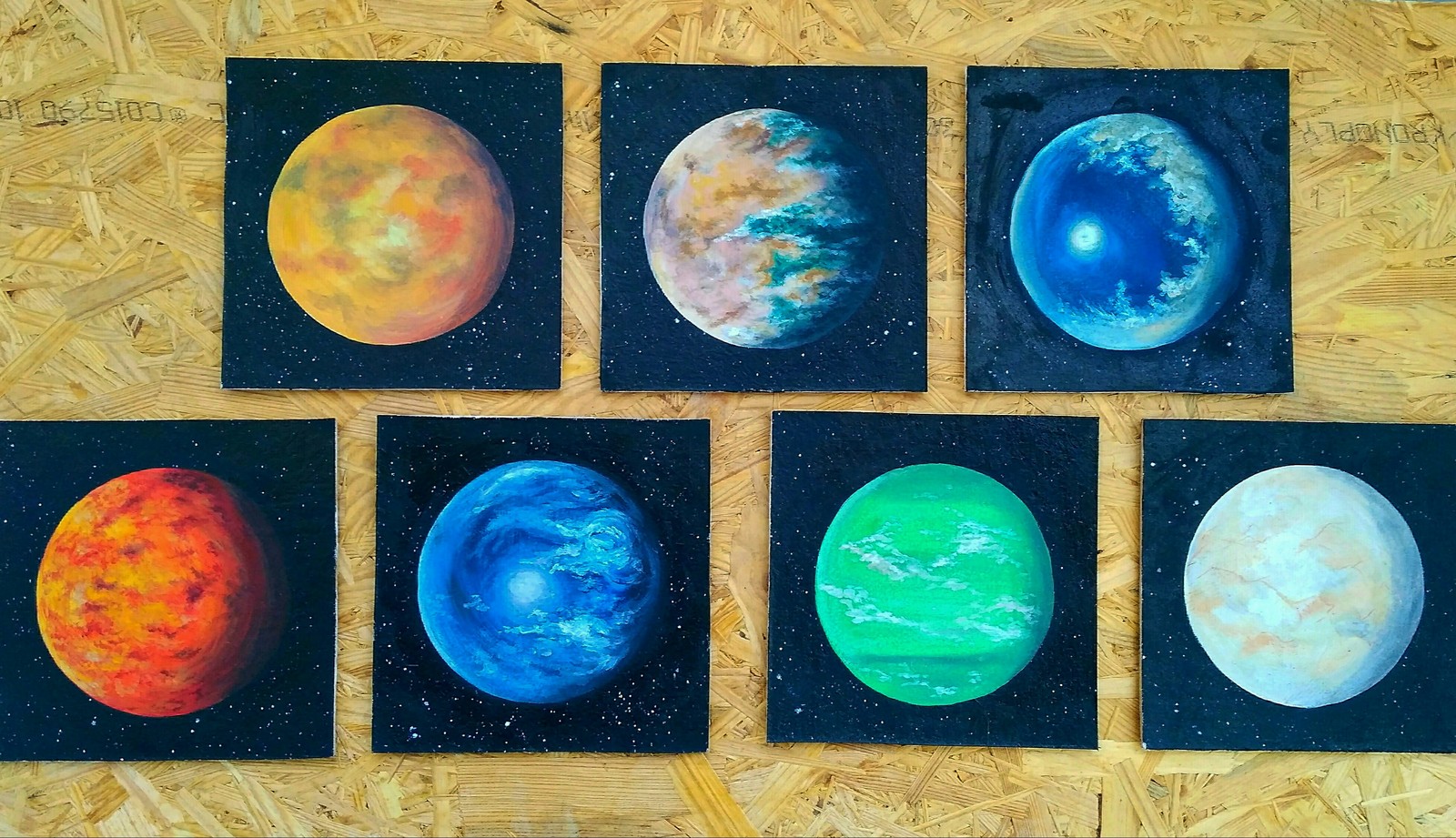 Trappist-1 exoplanets c: - My, Trappist-1, Katie Shapo, Space, Exoplanets, NASA, Oil painting, Longpost