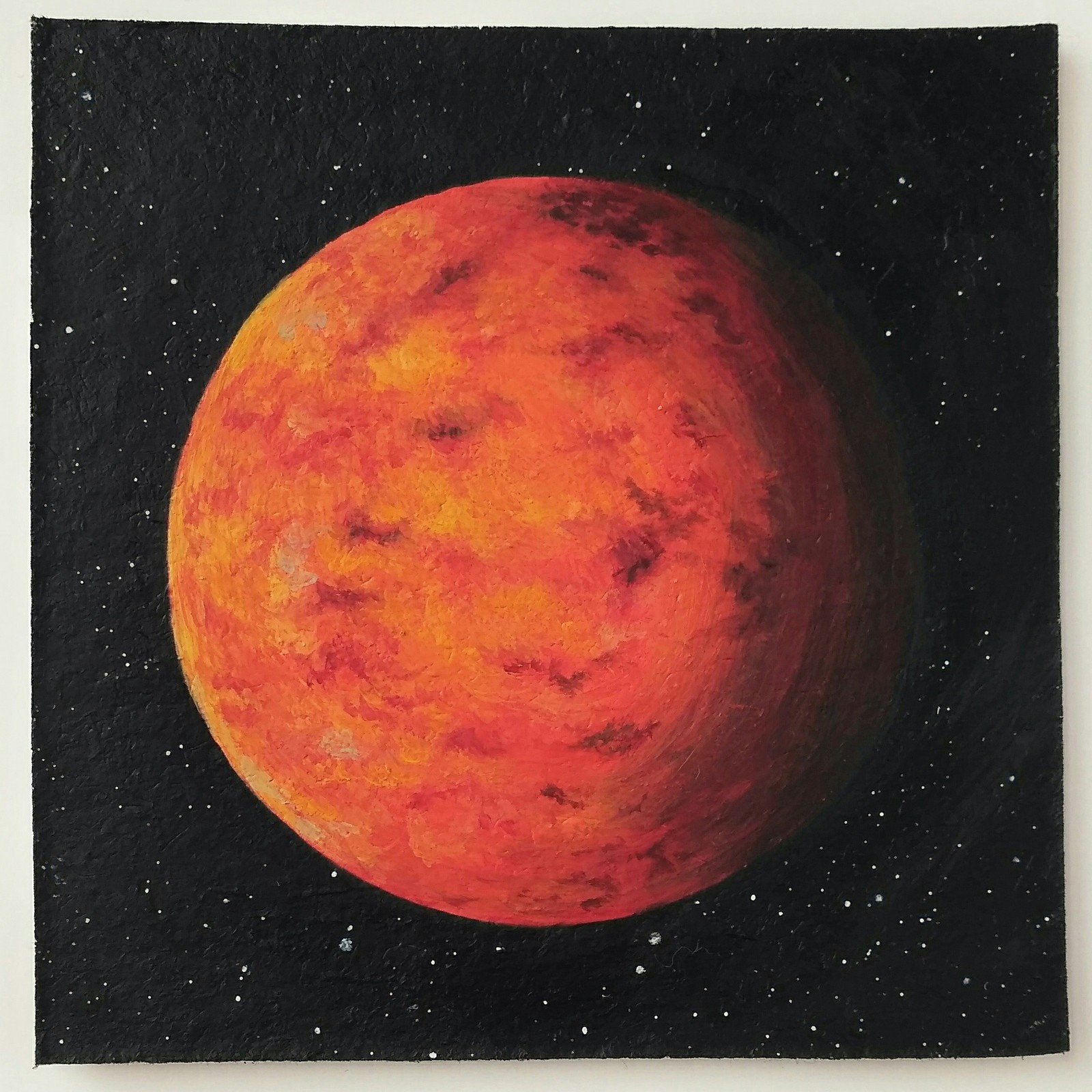 Trappist-1 exoplanets c: - My, Trappist-1, Katie Shapo, Space, Exoplanets, NASA, Oil painting, Longpost