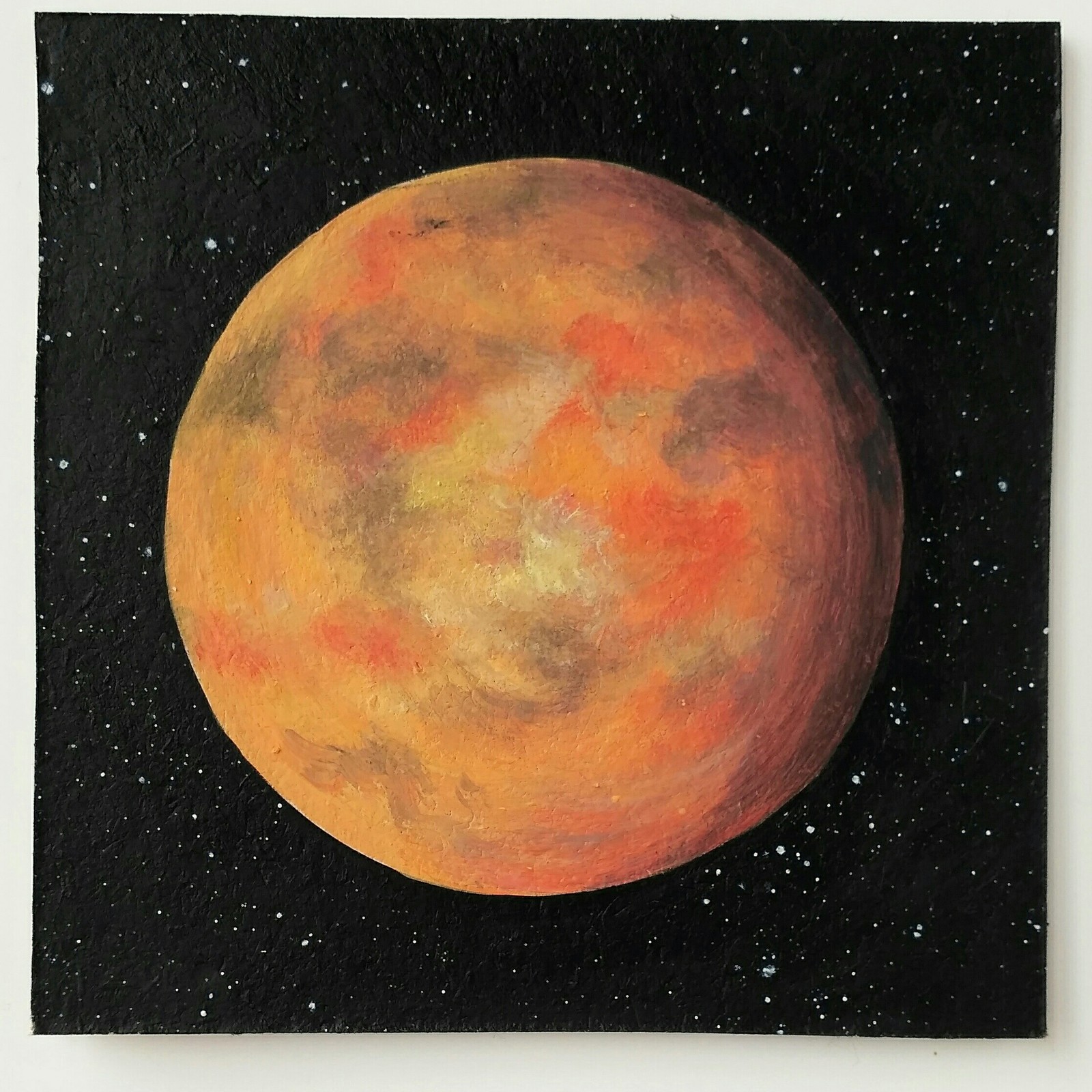 Trappist-1 exoplanets c: - My, Trappist-1, Katie Shapo, Space, Exoplanets, NASA, Oil painting, Longpost