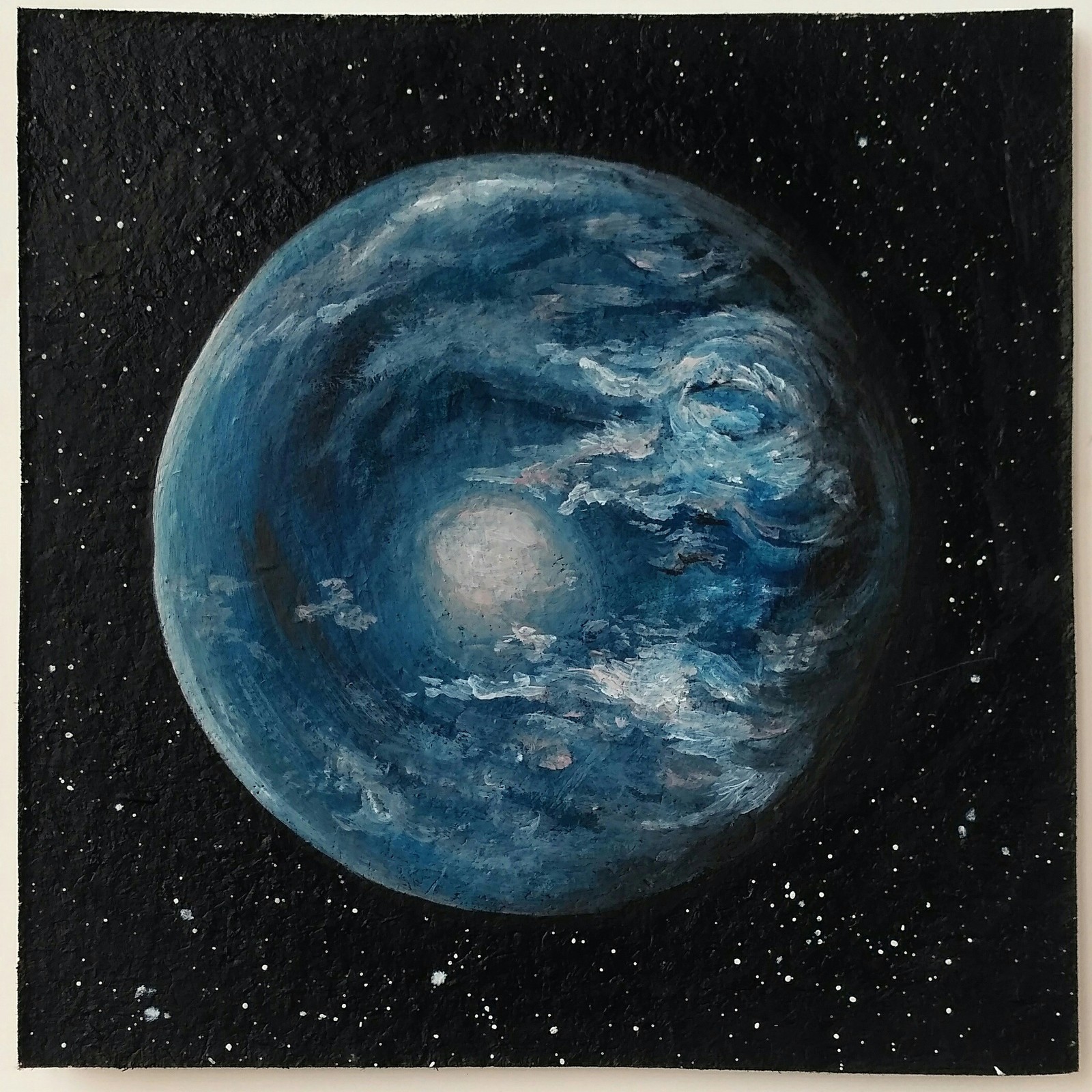 Trappist-1 exoplanets c: - My, Trappist-1, Katie Shapo, Space, Exoplanets, NASA, Oil painting, Longpost