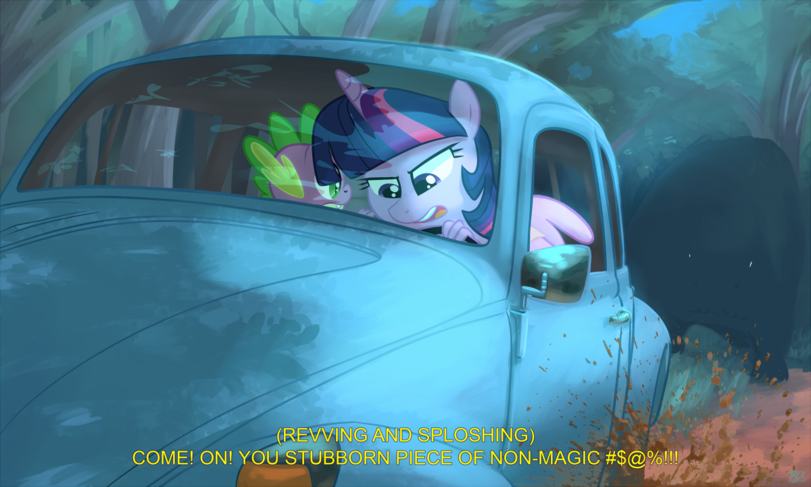 Let's! Wind up a piece of non-magical * swearing like a pony * !!! - My little pony, Twilight sparkle, Spike, Crossover, Harry Potter, Anthro