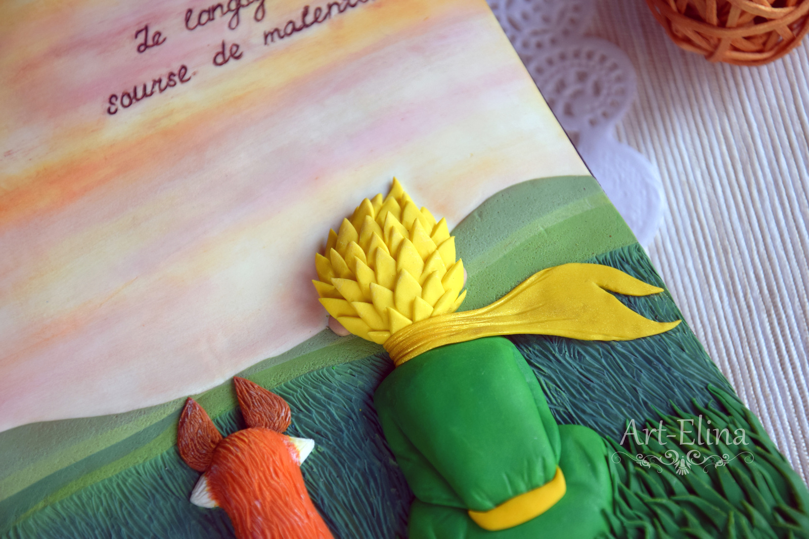 The Little Prince - cover decor - My, , Polymer clay, Little Prince, Longpost