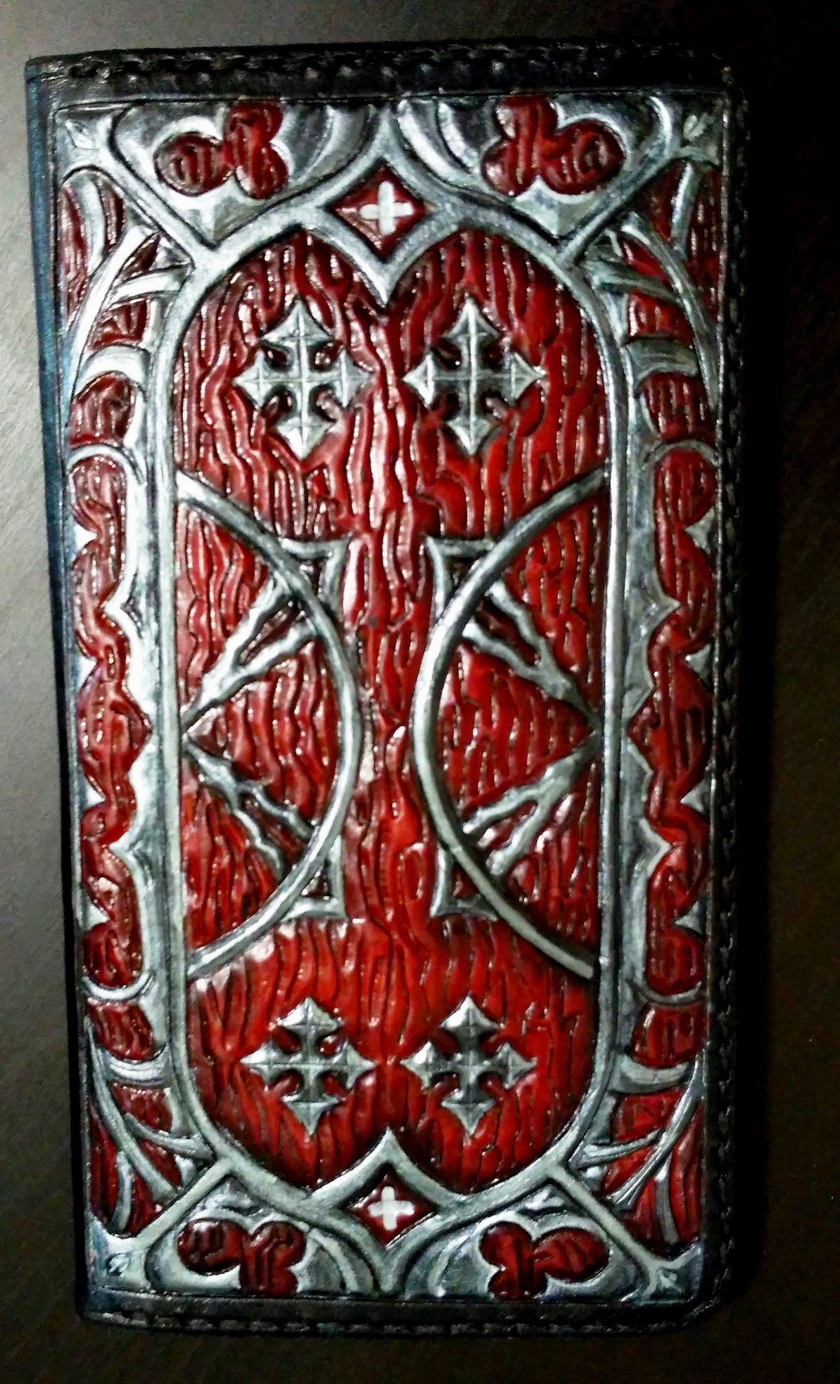 Wallet - My, Leather, Rastishka, Leather carving, Painting, Handmade, Longpost