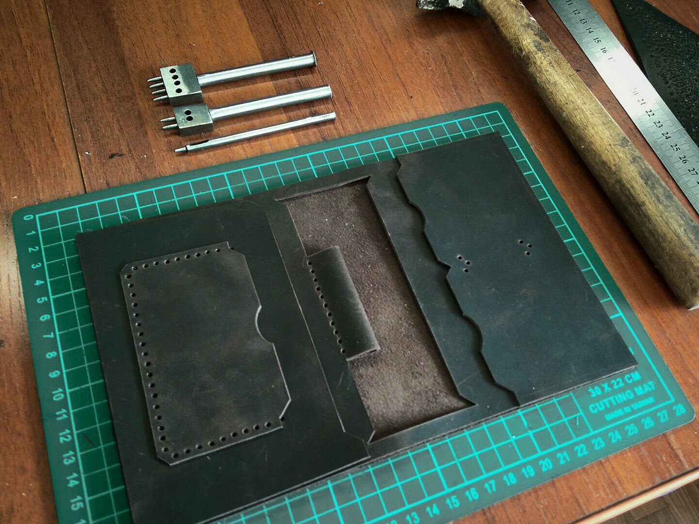 Leather. Instructions for the handle - My, My, Longpost, Master Class, Craft, Leather craft, Handmade, With your own hands, And so it will do, Leather products