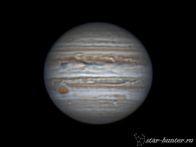 Jupiter, April 11, 2017, 10:08 pm. - My, Jupiter, Astrophoto, Astronomy, Space, Planet, Krasnodar, , Starhunter, GIF, Anapadvor