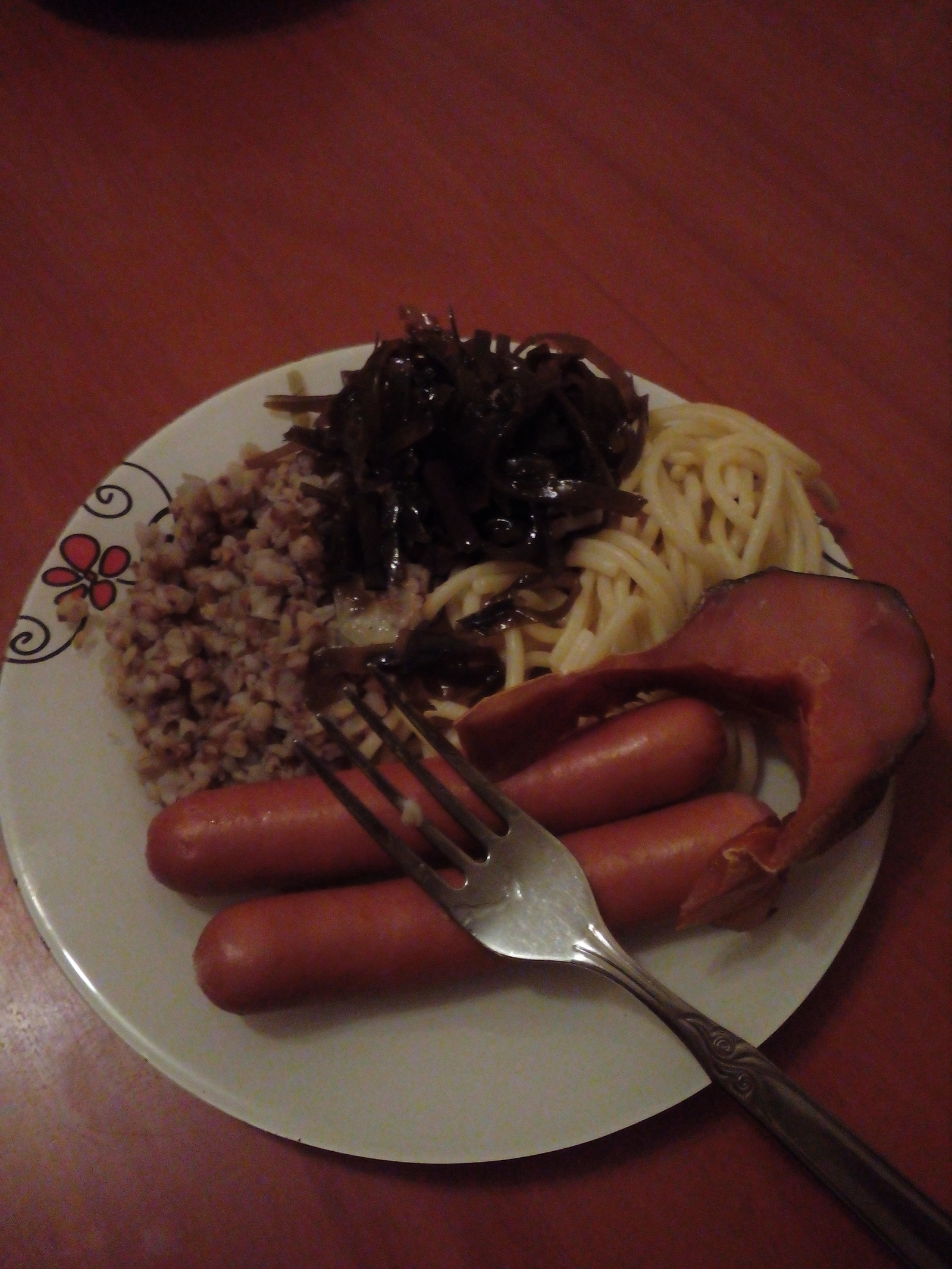 Fancy Dinner - My, Buckwheat, Spaghetti, Red Fish, Seaweed, Dinner