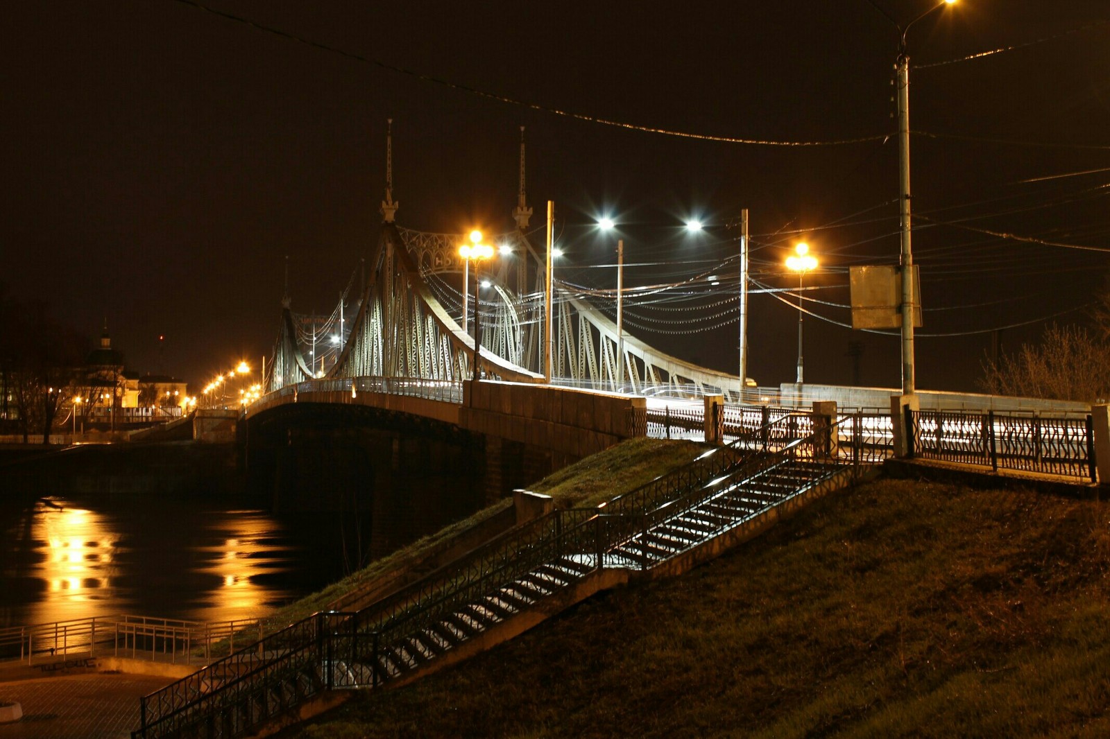 Night Tver - Tver, Night city, Lighting, Atmospheric, Volga river, Bridge, Embankment, Longpost