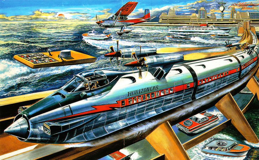 retro futurism shigeru komatsuzaki - , Future, Art, Retrofuturism, Longpost