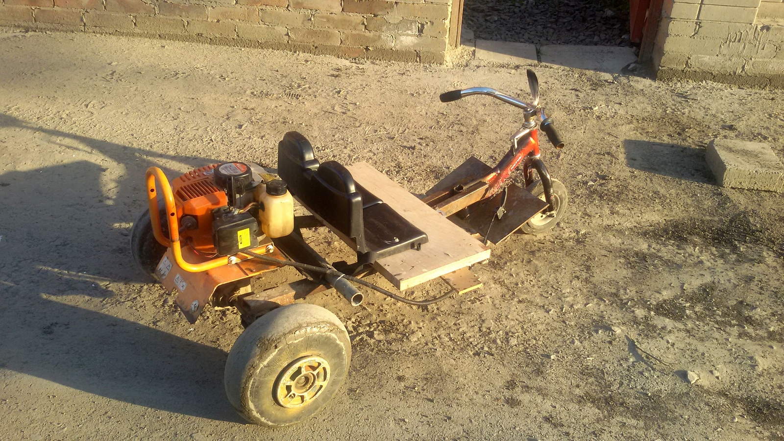 A dacha neighbor made for his son. - My, Old school, With your own hands, Motorcycles, Dacha, Dad, Engineering, Moto, Father