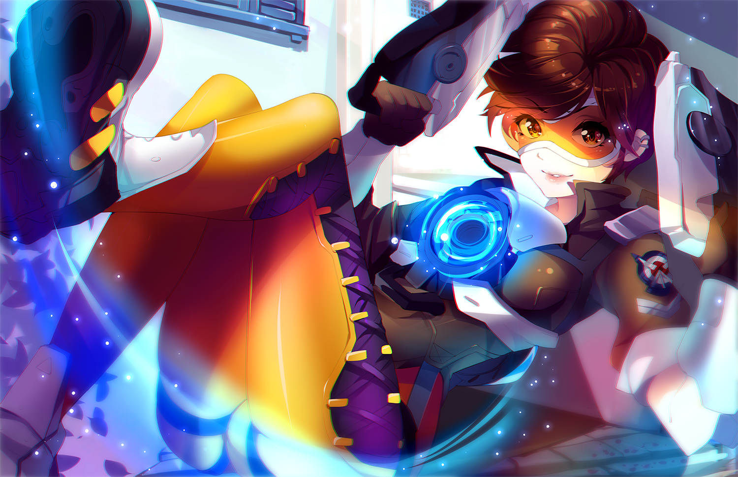 Трейсер от SquChan - Tracer, Overwatch, Blizzard, Squchan, Арт