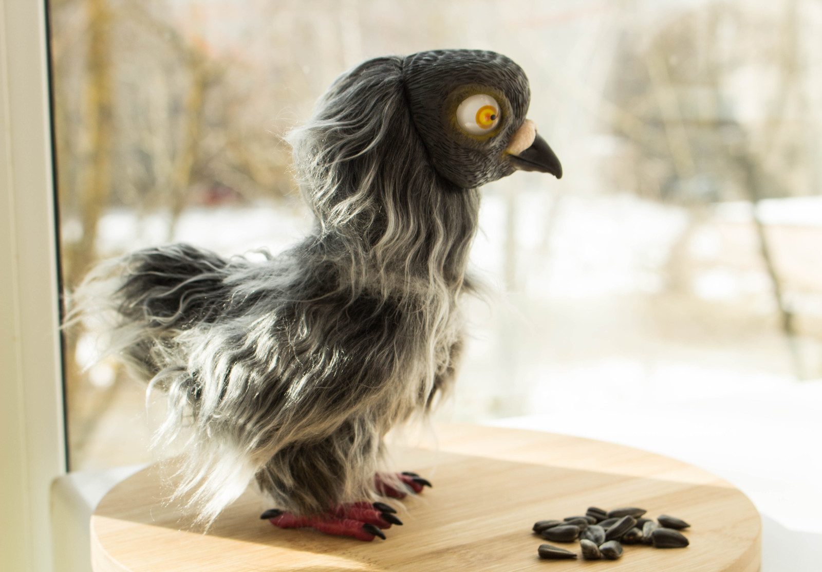 Dove Semyon) - My, My, Pigeon, Handmade, Polymer clay, Author's toy, Needlework with process, Longpost