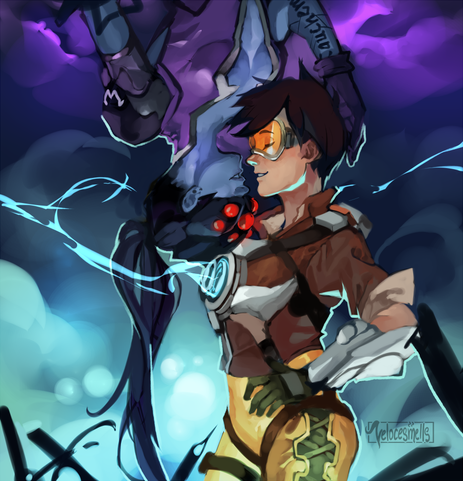 Widowtracer by velocesmells - Tracer, Widowmaker, , Blizzard, Overwatch, Art, 