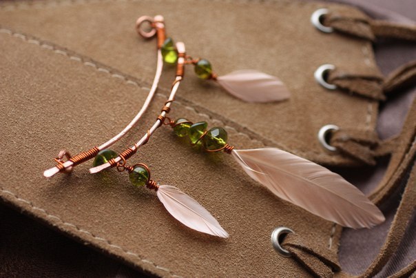 A selection of perekoulon-under-necklaces - My, Copper, , , Decoration, Copper jewelry, Wire wrap, Longpost, Needlework