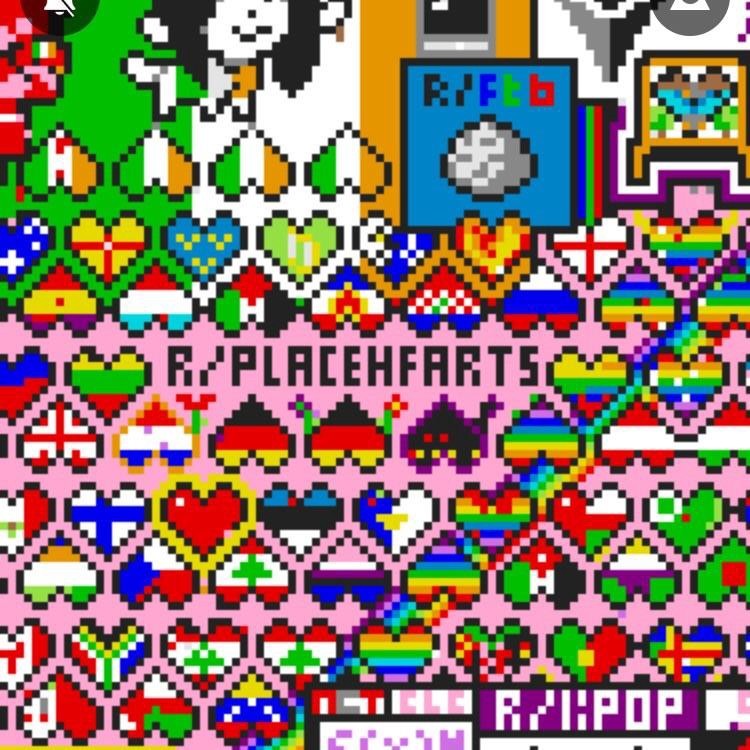 Это нарисовали 200 000 человек за 72 часа - Reddit, Pixel Art, Эксперимент, Гифка, Длиннопост