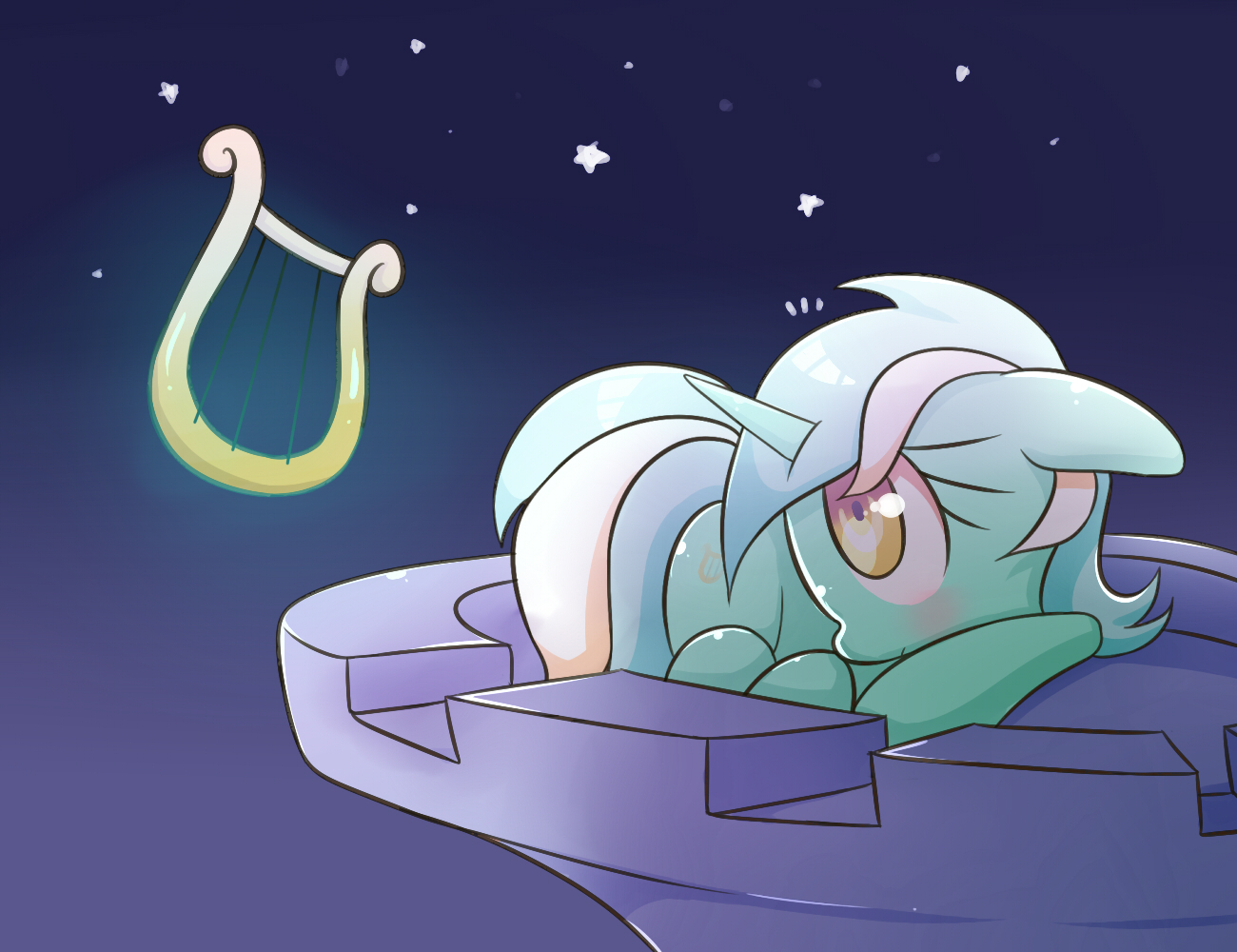 Night calm - My little pony, Lyra heartstrings, Art, Deviantart