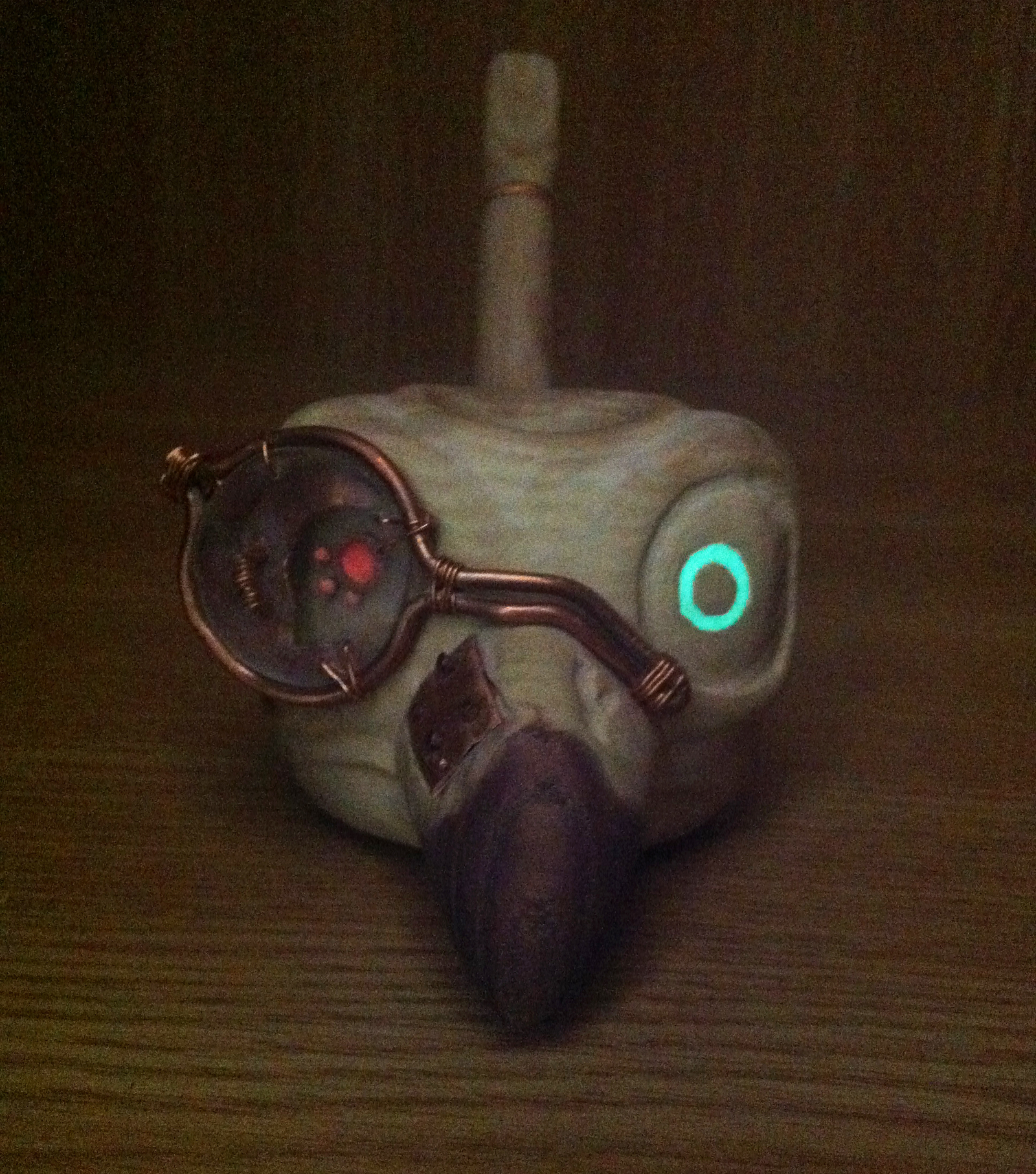 Steampunk smoking pipe - My, A tube, Smoking pipe, Steampunk, Longpost, Fluorescence, It's alive