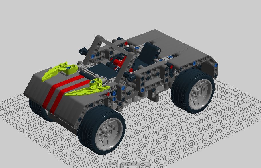 Lego car with steering - My, Lego technic, Constructor, 3D modeling, Longpost