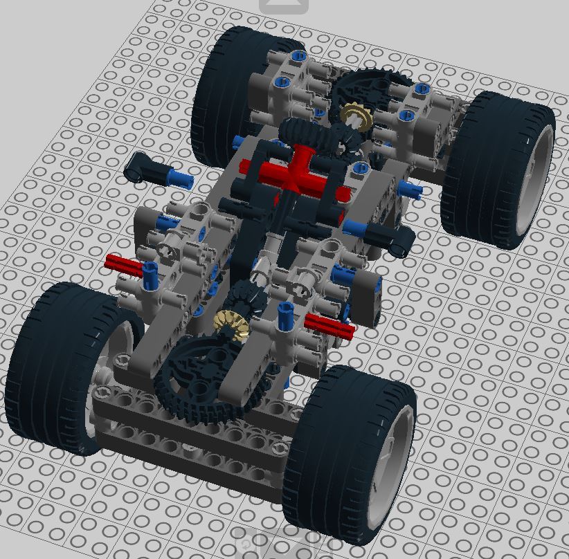 Lego car with steering - My, Lego technic, Constructor, 3D modeling, Longpost