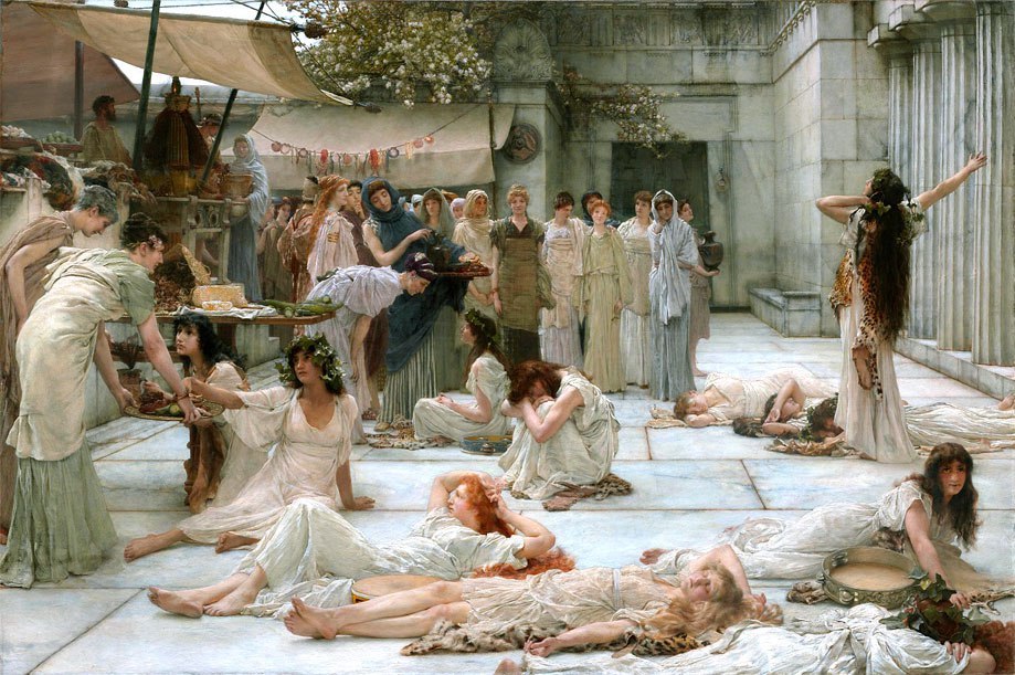 Women of Amphissa - Lawrence Alma-Tadema, 1888. - History in paintings, , Antiquity