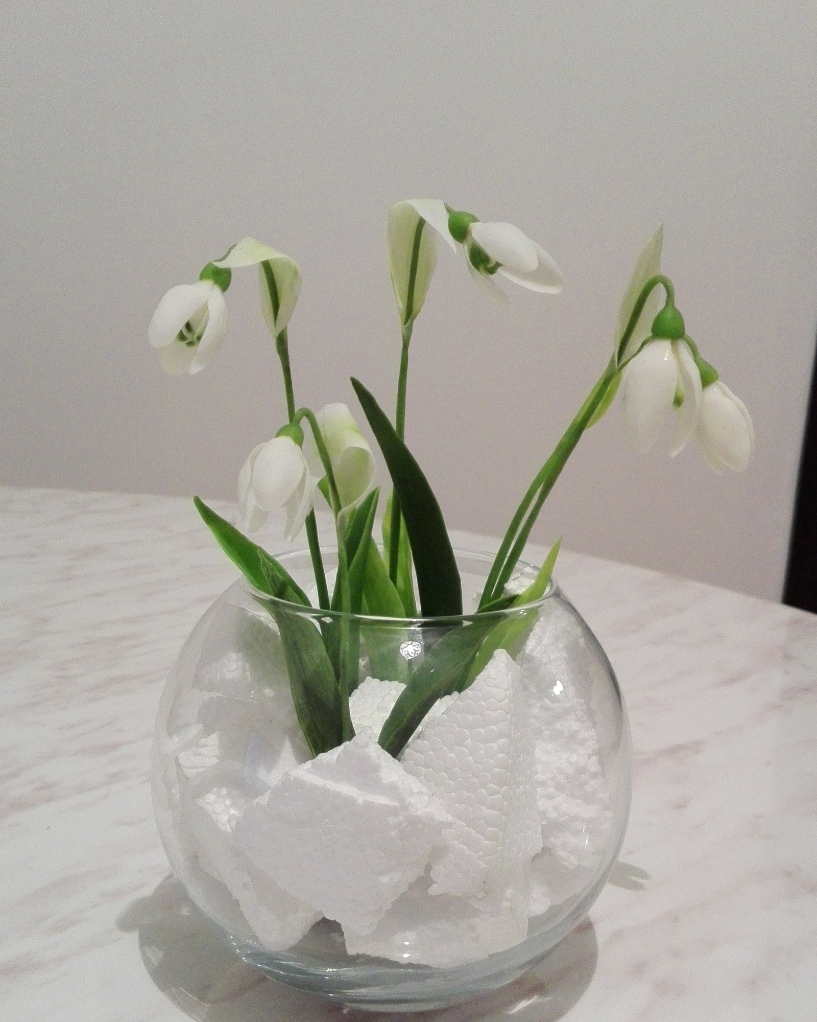 spring post) - My, Snowdrops, Cold porcelain, Handmade, Spring, Longpost, Snowdrops flowers