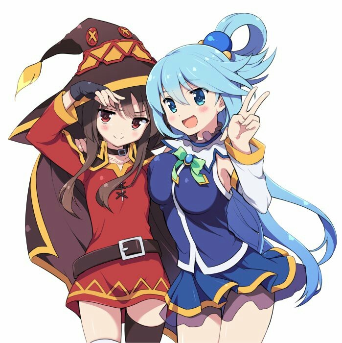 Kono Suba - Megumin, Aqua, Kono Suba, Konosuba, Ранобэ, Satou Kazuma, Anime Art, Аниме